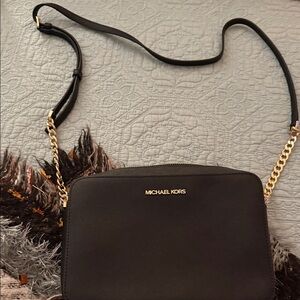 Michael Kors Black Crossbody Bag with Gold Chain